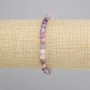Bracelet Lepidolite faceted bead, 5mm diameter, 18cm length, stretch