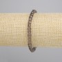 Bracelet, Faceted Smoky Topaz Cube, 5x5mm, Elastic Stretch, 18cm total length