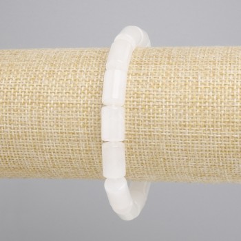 Bracelet Mountain Crystal Cylinders, diameter 12x8mm, +/-, length 18cm +/- stretch