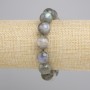 Bracelet Labradorite smooth bead, diameter 13mm±, length 18cm± stretch