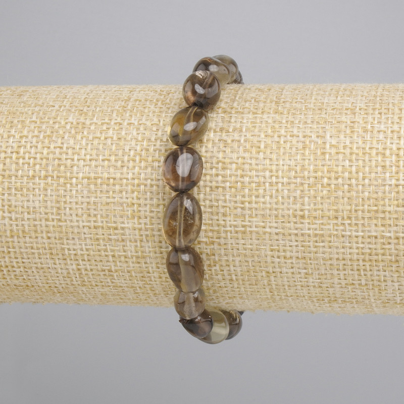 Bracelet Smoky Topaz, faceted, diameter 9-12x7, 5-8.5mm, length 18cm+, stretch