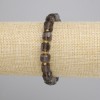 Smoky Topaz Bracelet, faceted cube 8x8 mm ±, with 3 mm+-, stretch length 18 cm ±