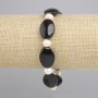Agate Oval Bracelet 20×14mm+- River Pearls, 7-8×6-7mm+- diameter, length 18cm+- stretch
