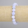 Bracelet Aquamarine Faceted Beads, 10x9mm, stretchy 18cm