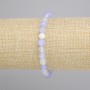 Agate Beaded Bracelet 6 mm Faceted Round Beads, 18 cm Stretch