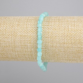 Amazonite Bracelet Faceted Cube 4 mm, 18 cm