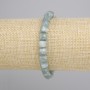 Jadeite Bead Bracelet, Faceted Cube, 7×7 mm, approx. 18 cm stretchy length