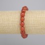 Carnelian Bracelet Faceted Ball 10 mm Diameter, Stretch Length 18 cm