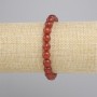 Carnelian Bead Bracelet, faceted round beads 8 mm, stretchy length 18 cm