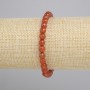 Carnelian Bracelet with Faceted Bead, 6mm diameter, stretchy 18cm