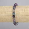 Fluorite Smooth Round Bead Bracelet, 8mm ±, 18cm ± Stretch
