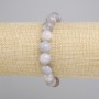 Agate Botswana Bracelet Faceted Round Beads 10mm, Stretch 18cm