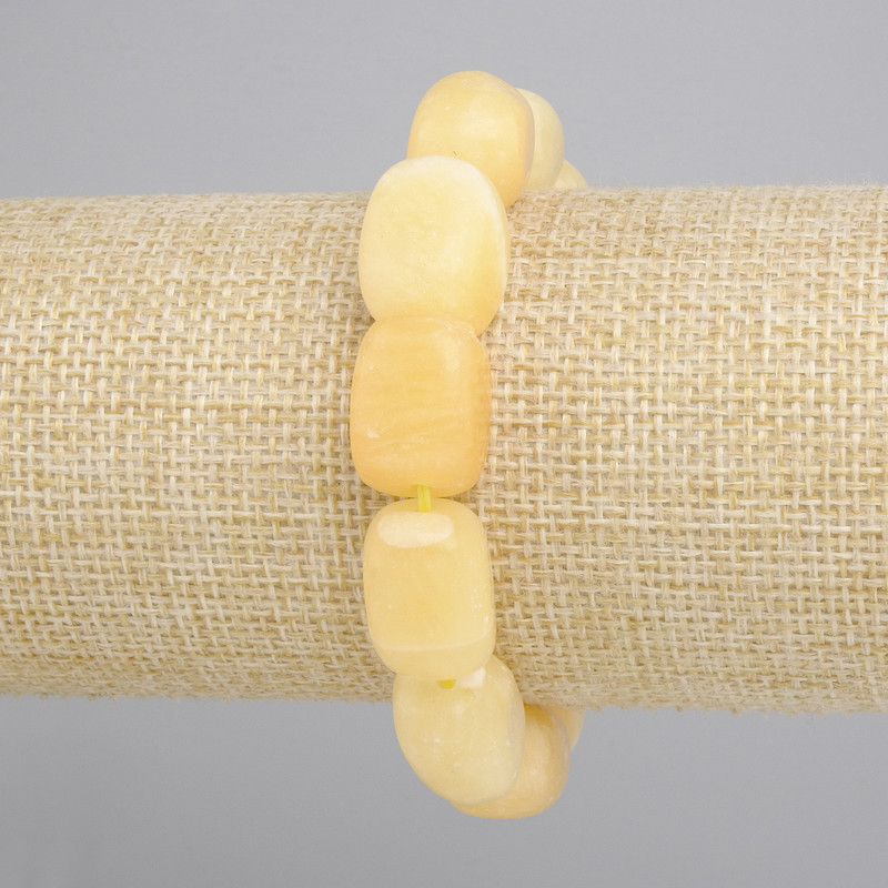 Bracelet Yellow Agate Bar, diameter 14-17×11-12, 5mm±, length 18cm± Stretch