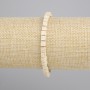 Beige Vulcanic Lava Bracelet Cube 4 mm, 18 cm length, stretch