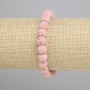 Bracelet Rose Volcano Lava Smooth Bead, 8mm diameter, 18cm length, stretch