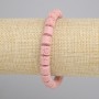 Bracelet Pink Volcano Lava Cylinder Beads, 8x8 mm, stretchy 18 cm