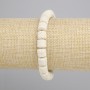 Beige Volcano Lava Bracelet Cylindrical Beads 8x8 mm, 18 cm stretch