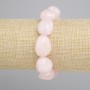 Bracelet Pink Quartz Tumbled, diameter 15-22×12-15mm, length 18cm± stretch