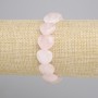 Bracelet Rose Quartz Heart, diameter 14mm±, length 18cm± stretch