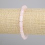 Rose Quartz Cylinder Bracelet, 10x6 mm diameter cylinders, stretchy length 18 cm ±