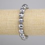 Terahertz Bead Bracelet, Faceted Round Beads 10 mm, Stretch Length 18 cm