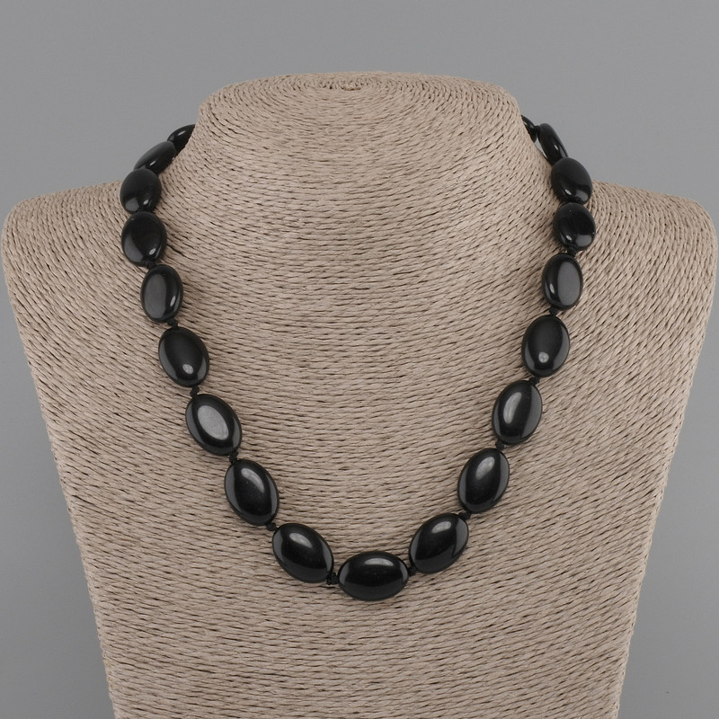 Agate Necklace Oval 18x13mm ±, 45cm ± with clasp