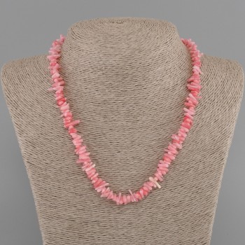 Necklace Coral Chip Needle 6-10×1-3mm+-, length 45cm+- with clasp