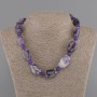 Amethyst Faceted Bead Necklace 17-26×12-18mm+- smooth rounds 8mm+-, length 45cm+- with clasp