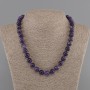 Amethyst Necklace, smooth ball 10mm, length 45cm, with clasp