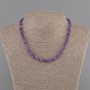 Amethyst Necklace Beads Cubes with Crosshole 4 mm +-, length 40 cm +5 cm extender chain