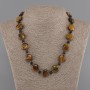 Tiger Eye Coin Necklace with Aventurine "Night of Cairo" Bead 6mm+-, length 45cm+- with clasp