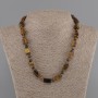 Tiger's Eye Tumbled Brick Necklace 11-12×7-8mm+- Bead 6mm+-, length 45cm+- with clasp