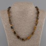 Tiger’s Eye Necklace with Faceted Beads 14-15×8-8.5 mm, 5 mm+- roundels 6 mm+-, length 50 cm+- with clasp