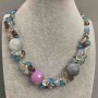 Agate Beads with Czech Crystal, length 55cm+