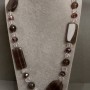 Long Necklace Agate Czech Crystal, length 90cm+