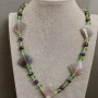 Agate, Amethyst and Czech Crystal Necklace 68cm