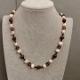 Necklace Pearls Bullseye Czech Crystal, length 76cm+