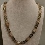 Toned Quartz Necklace with Czech Crystal, 84cm+ length