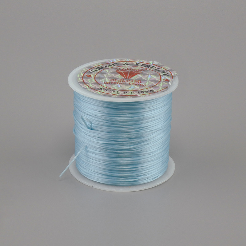 Elastic cord for crafts blue color spool length 30m +