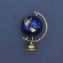 Brooch Globe enamelled gold-tone metal 36×24mm+