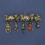 Brooch Cats with Crystals in Golden Metal 65x37mm+