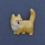 Brooch 'Cat' enamelled golden metal 31x34mm+