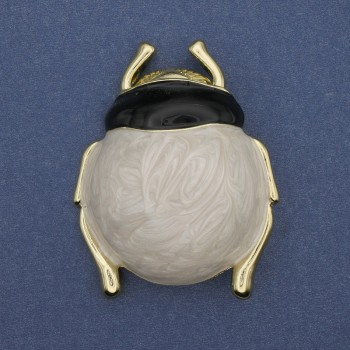 Brooch Pendant Beetle enamelled golden metal 55×43mm+