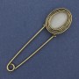 Brooch pin Cat's Eye with Golden Metal 80x22mm