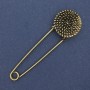 Brooch pin in golden metal 75×22mm+