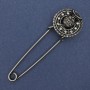 Brooch pin with rhinestones silver-tone 80x24mm±