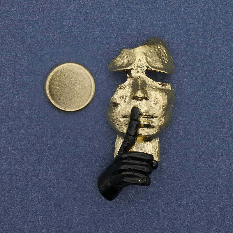 Magnetic Brooch Accent Face gold-tone metal 53×23mm+