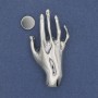 Magnetic brooch Hand silver metal 27x55mm+
