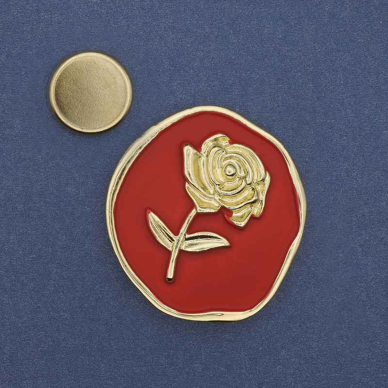 Magnetic Brooch Accent Enamel with Gold-Coloured Metal 41mm+