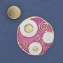 Magnetic Brooch Accent Enamelled Gold-Tone Metal 45mm+